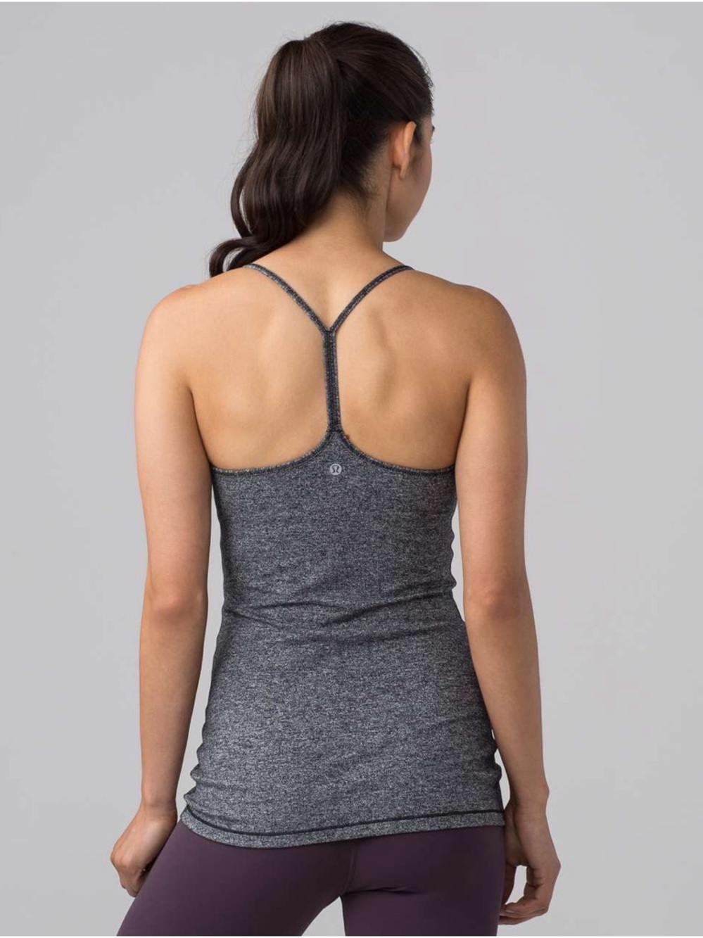 Lululemon Heathered Black Power Pose Athletic Tank Top Size 10